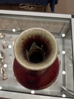 Lot 64 - A Chinese Flambe-Glazed Bottle Vase, Qing...