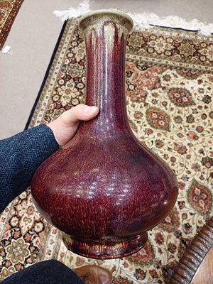 Lot 64 - A Chinese Flambe-Glazed Bottle Vase, Qing...