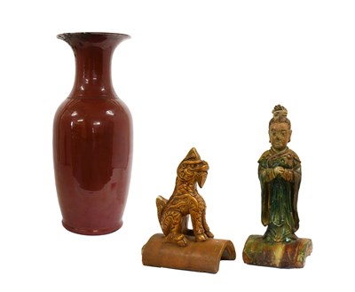 Lot 62 - A Chinese Sang de Boeuf Baluster Vase, Qing...