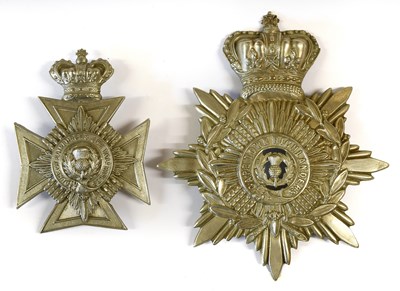 Lot 108 - A Victorian South African Cloth Helmet Plate...