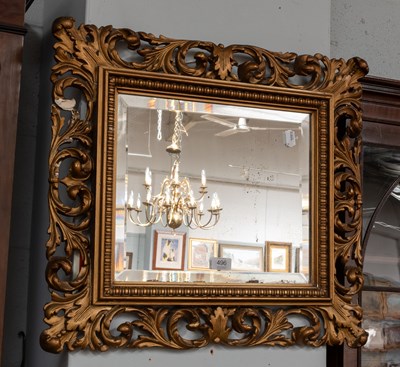 Lot 496 - A Reproduction Gilt Framed Mirror, the...