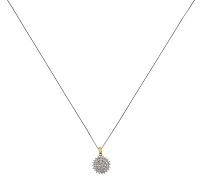 Lot 2337 - A Diamond Pendant on Chain the cluster set...