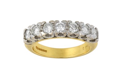 Lot 2215 - An 18 Carat Gold Diamond Half Hoop Ring seven...