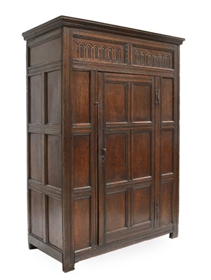 Lot 495 - A Charles II Joined Oak Enclosed Cupboard, 3rd...