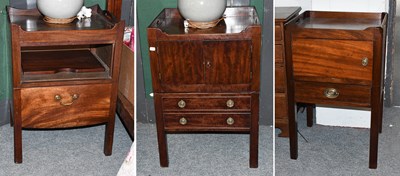Lot 613 - Three George III Mahogany Tray Top Bedside...