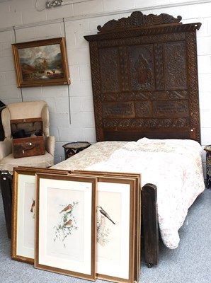 Lot 595 - An Ornately Carved 19th Century Oak Double Bed,...