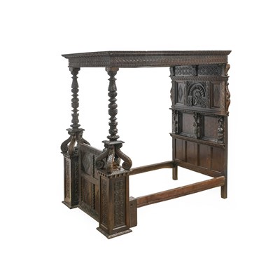 Lot 362 - An Elizabethan-Style Joined and Carved Oak...