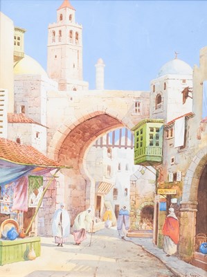 Lot 464 - James Greig (1861-1941) "A Street Scene, Cairo"...