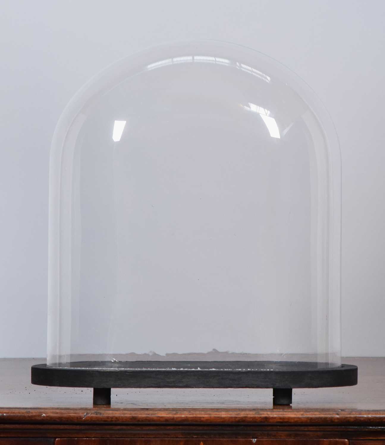 Lot 83 - Glass Dome: A Period Oval Glass Dome, with...