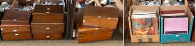 Lot 171A - Eight Various Oak Canteens, together with two...
