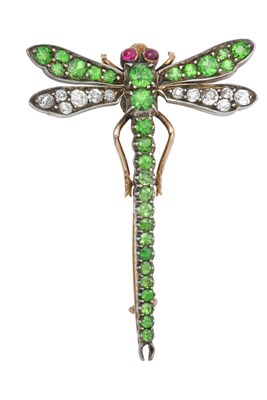 Lot 2432 - A Mid-Victorian Demantoid Garnet, Ruby and...