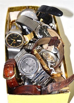 Lot 29 - A quantity of wristwatches, including Tissot, Bucherer, Seiko, Garrard and a pocket watch