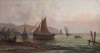 Lot 1002 - Millson Hunt (act. 1875-1900) Coastal scene...