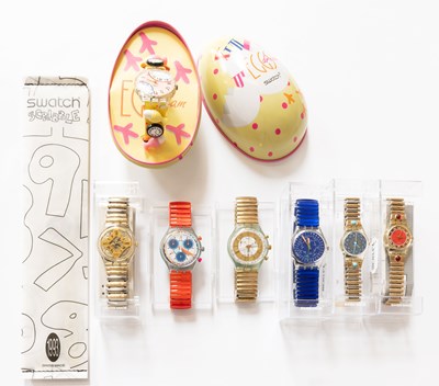 Lot 348 - Three Lady's Swatch Wristwatches "Tourmaline...
