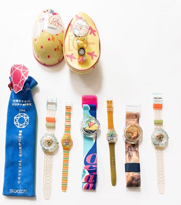Lot 340 - Three Lady's Swatch Wristwatches, "Eggdream...