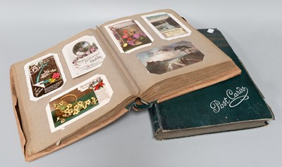 Lot 137 - Two Vintage Postcard Albums, assorted cards,...