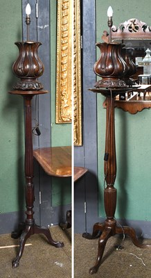 Lot 582 - Two 19th Century Mahogany Reeded Torcheres,...