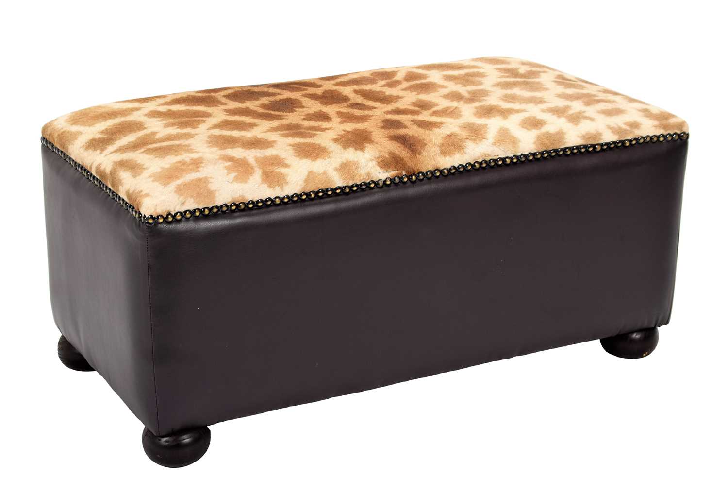 Lot 84 - Animal Furniture: A Giraffe Hide Ottoman,...