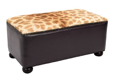 Lot Animal Furniture: A Giraffe Hide Ottoman,...