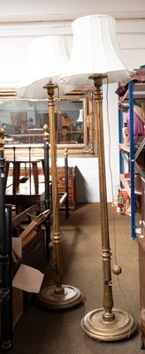 Lot 573 - A Pair of Gilt Wood Standard Lamps, with...