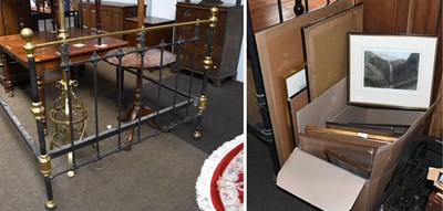 Lot 568 - A Victorian Brass and Balck painted Metal...