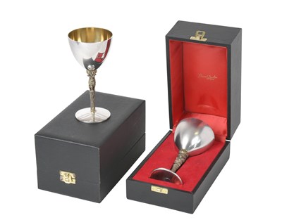 Lot Two Elizabeth II Parcel-Gilt Silver Goblets