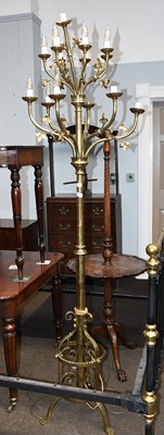 Lot 566 - A Brass Fourteen Light Standard Lamp In The...