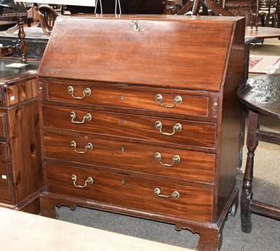 Lot 562 - A George III Mahogany Bureau, 91cm by 46cm by...