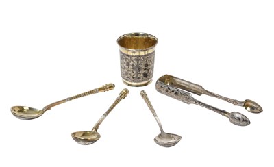 Lot A Collection of Assorted Russian Silver, Silver-Gilt and Niello