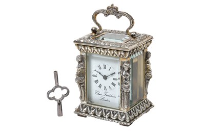 Lot An Elizabeth II Silver-Cased Carriage Timepiece