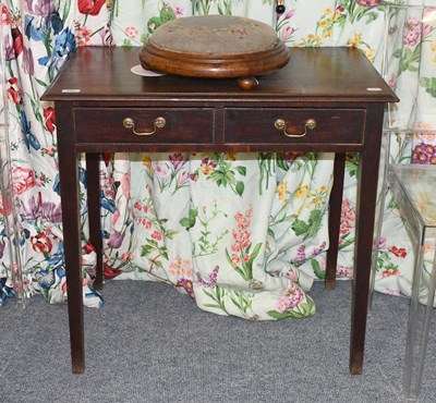Lot 588 - A George III Mahogany Two-Drawer Side Table,...