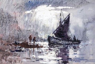 Lot 436 - Robert Leslie Howey (1900-1981) Fishing boat...