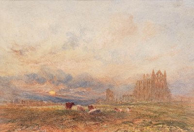 Lot 386 - George Weatherill (1810-1890) Whitby Abbey at...