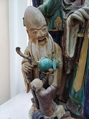 Lot 53 - A Chinese Architectural Tile Panel, in Ming...