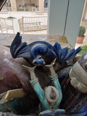 Lot 53 - A Chinese Architectural Tile Panel, in Ming...