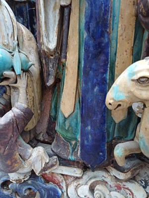 Lot 53 - A Chinese Architectural Tile Panel, in Ming...