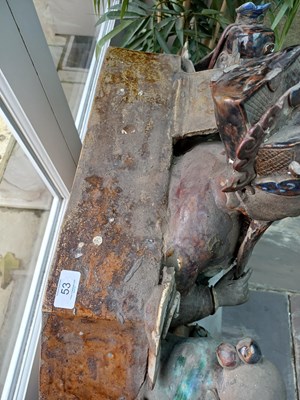 Lot 53 - A Chinese Architectural Tile Panel, in Ming...