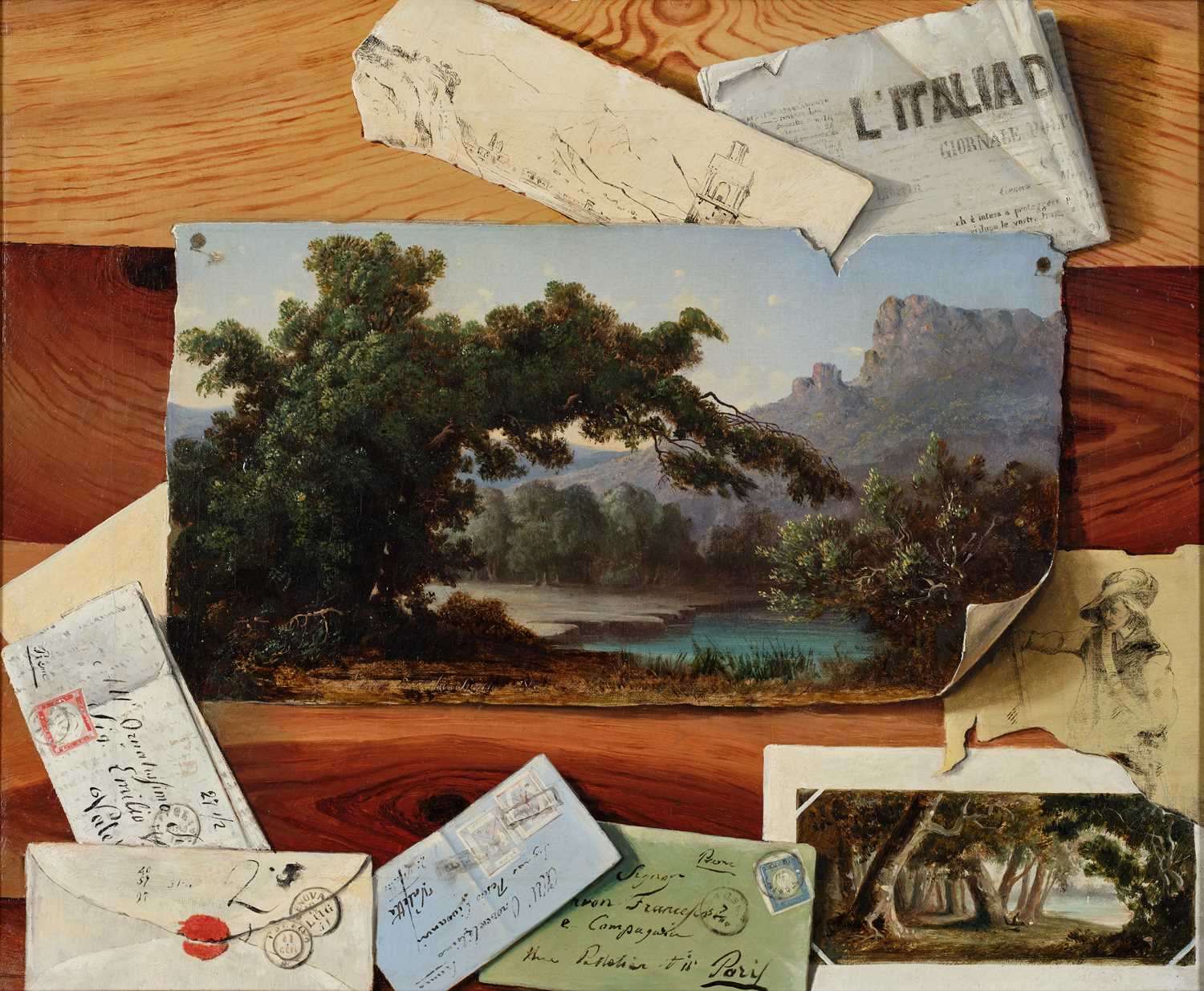 Lot 1058 - Carlo Corsetti (19th Century) Italian Trompe l'...