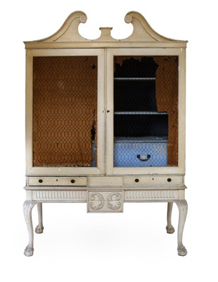 Lot 443 - A George III-Style Cream-Painted and Wirework...