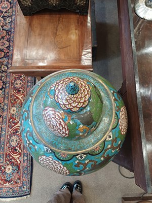 Lot 75 - A Pair of Chinese Cloisonne Enamel Vases and...