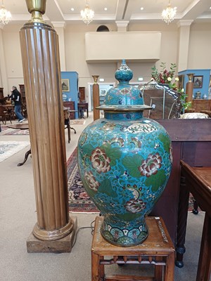 Lot 75 - A Pair of Chinese Cloisonne Enamel Vases and...