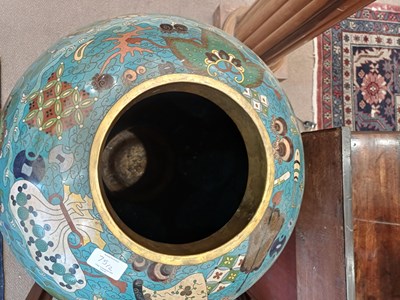 Lot 75 - A Pair of Chinese Cloisonne Enamel Vases and...