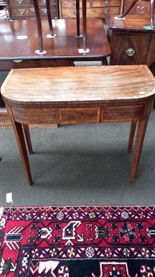 Lot 527 - A George III D-end fold Over Tea Table, 92cm...