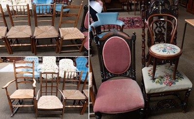 Lot 531 - A Set of Three 19th Century Oak Country Chairs,...