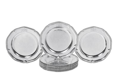 Lot A Set of Twelve George III Silver Dinner-Plates