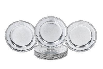 Lot A Set of Twelve George III Silver Dinner-Plates