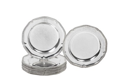 Lot A Set of Twelve George III Silver Dinner-Plates