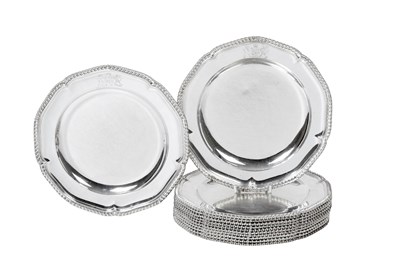 Lot A Set of Twelve George III Silver Dinner-Plates
