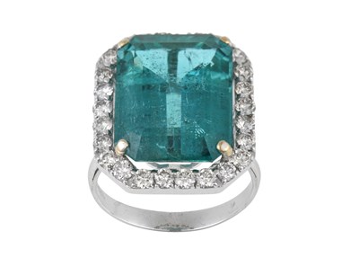 Lot 2311 - An 18 Carat White Gold Emerald and Diamond...