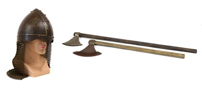 Lot 258 - A Copy of a Viking Helmet, the two piece...